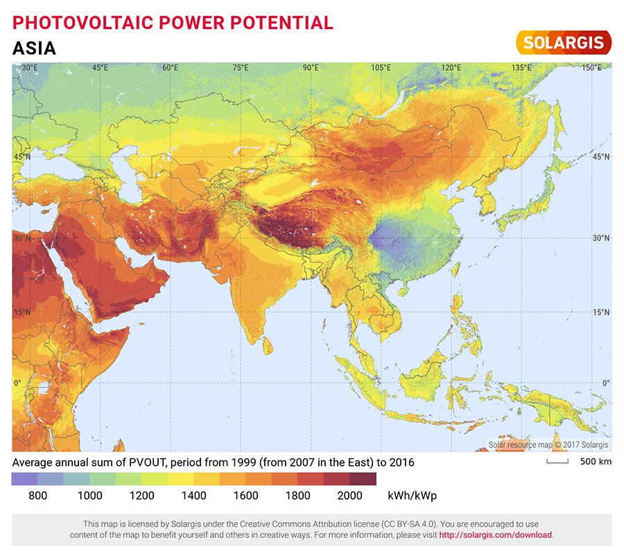 Solar resource maps of Asia 900 Solar resource maps of Asia 900